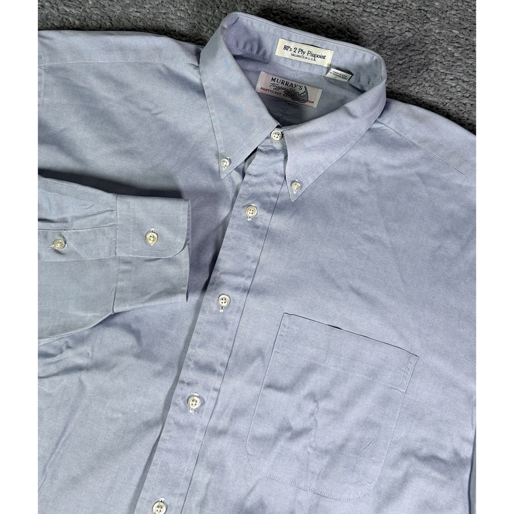 Murrays Toggery Shop Nantucket Reds Oxford Blue Button Down Shirt 17.5 USA Made